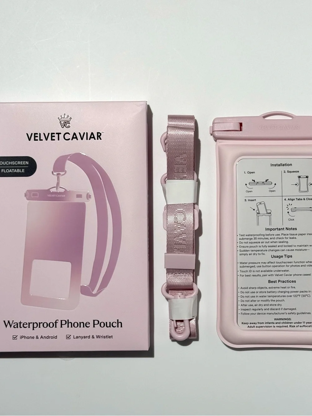 Velvet Caviar Strawberry Milk Waterproof Floating Phone Pouch